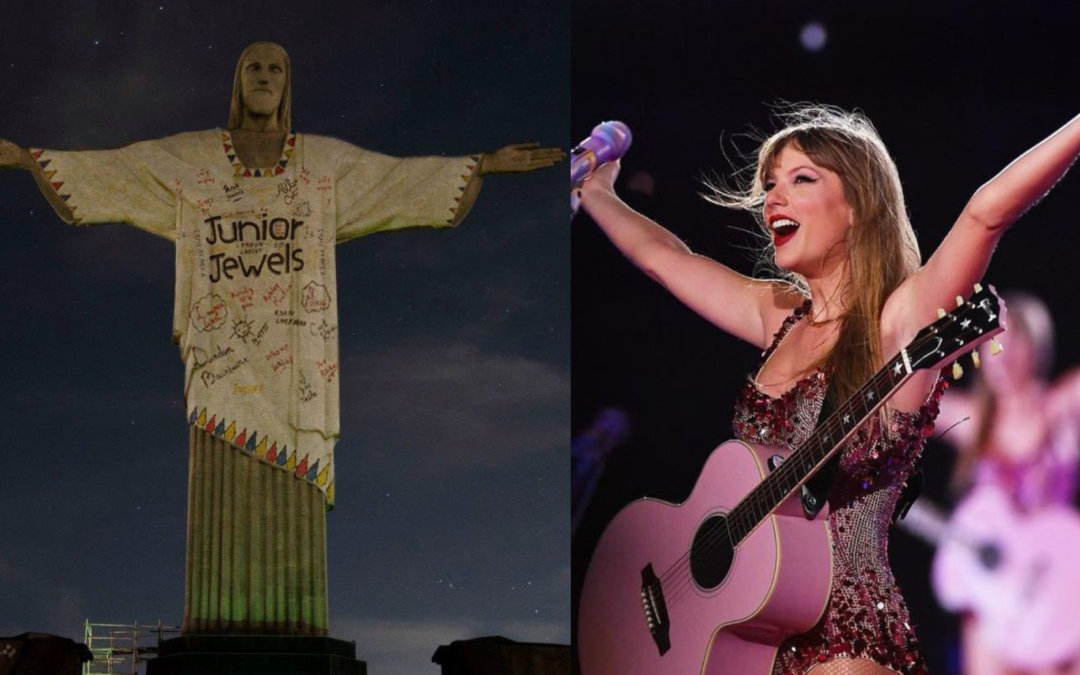 Após pedidos de fãs, Cristo Redentor faz homenagem para Taylor Swift com projeção