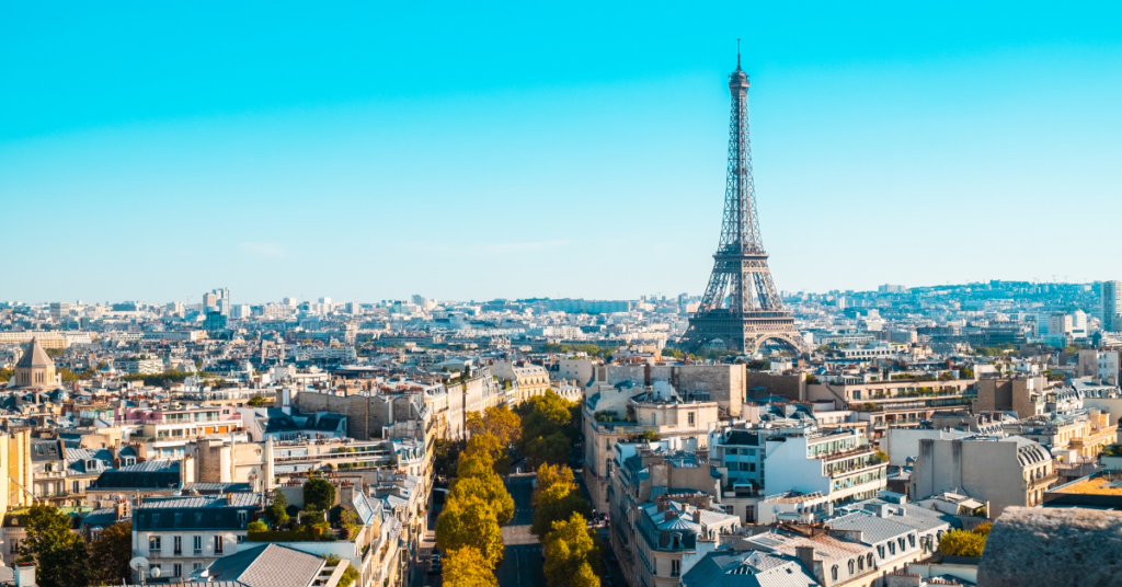 Vista da cidade de Paris, na França