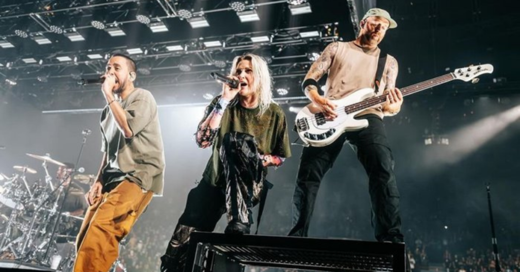 Mike Shinoda, Emily Armstrong e Dave Farrell, nova formação do Linkin Park