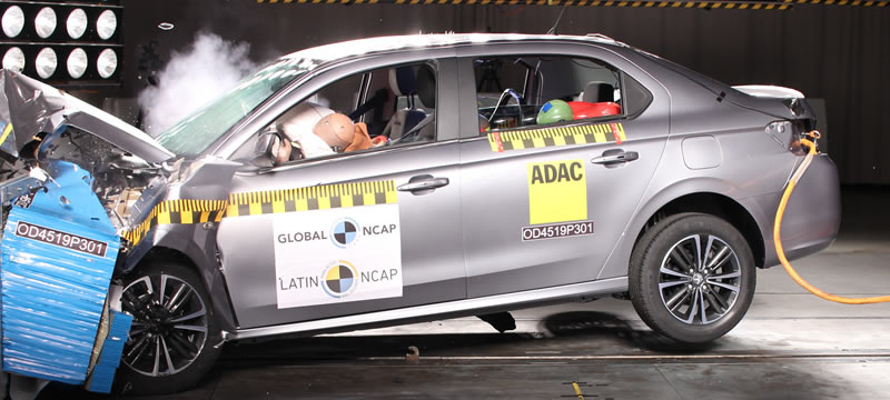 impacto de carro sendo testado pela latin ncap