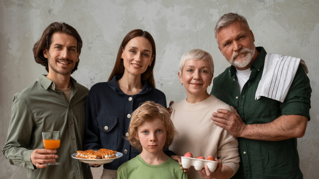 diferentes gerações da familia reunida