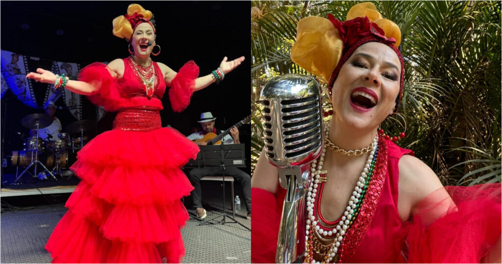 sônia andrade interpretando carmen miranda