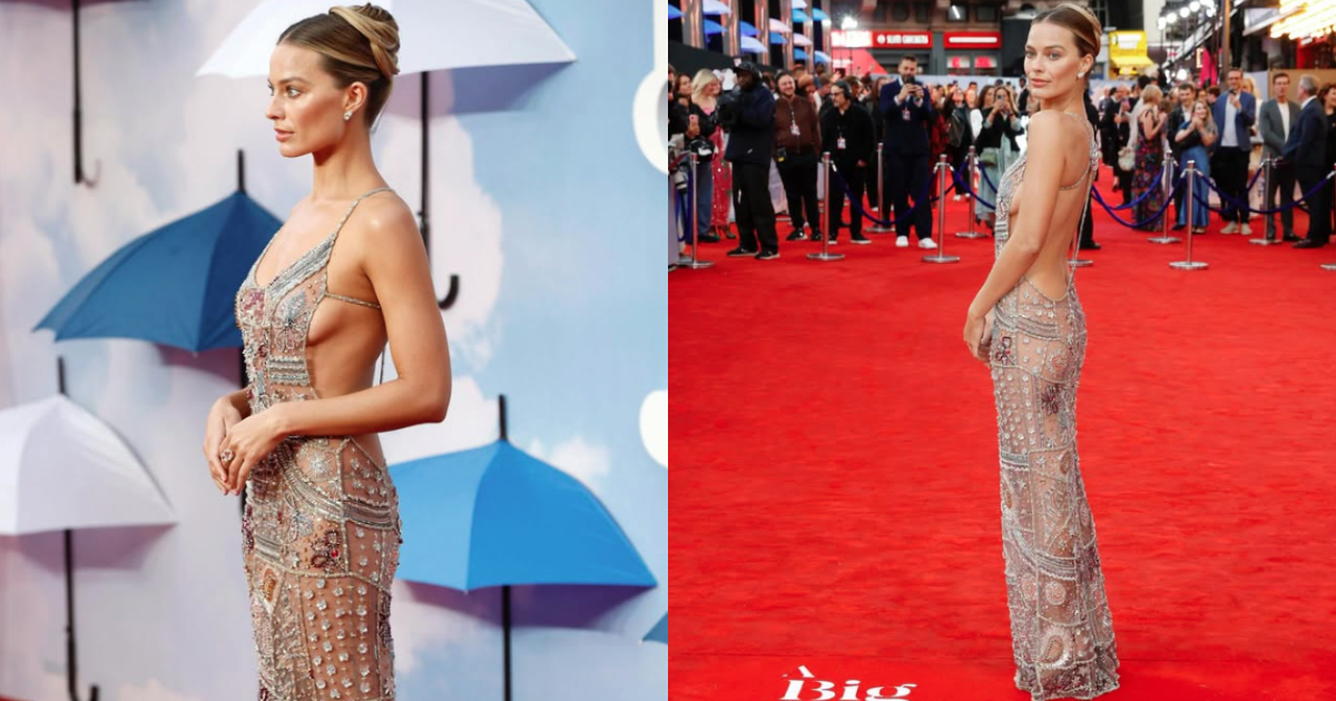 margot robbie na estreia de "A Grande Viagem da Sua Vida"