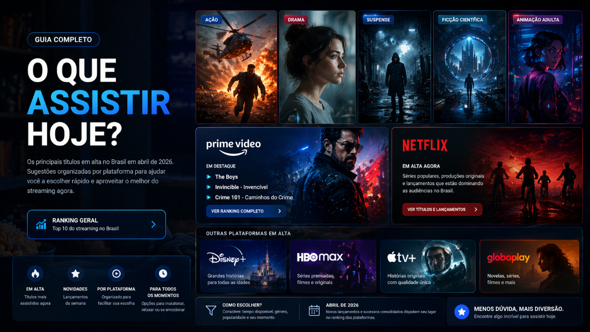 O que assistir hoje? Veja os filmes e séries que estão dominando o streaming no Brasil