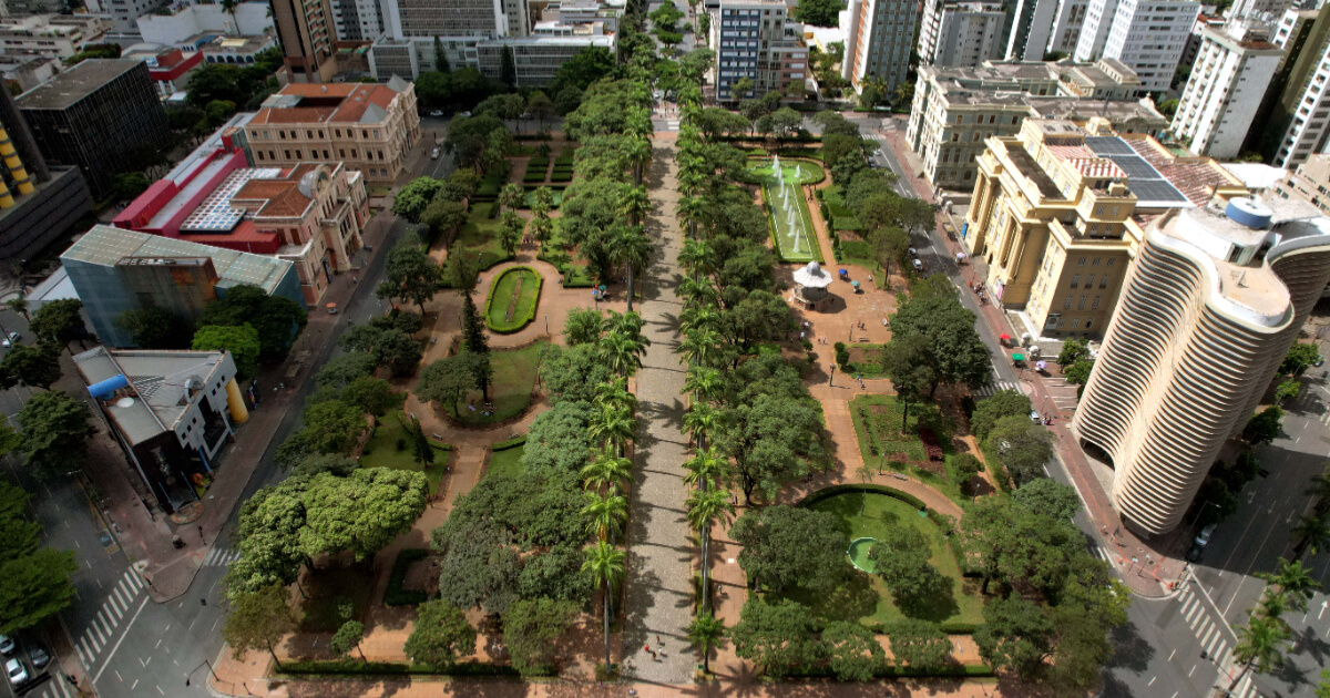 vista aérea da praça da liberdade