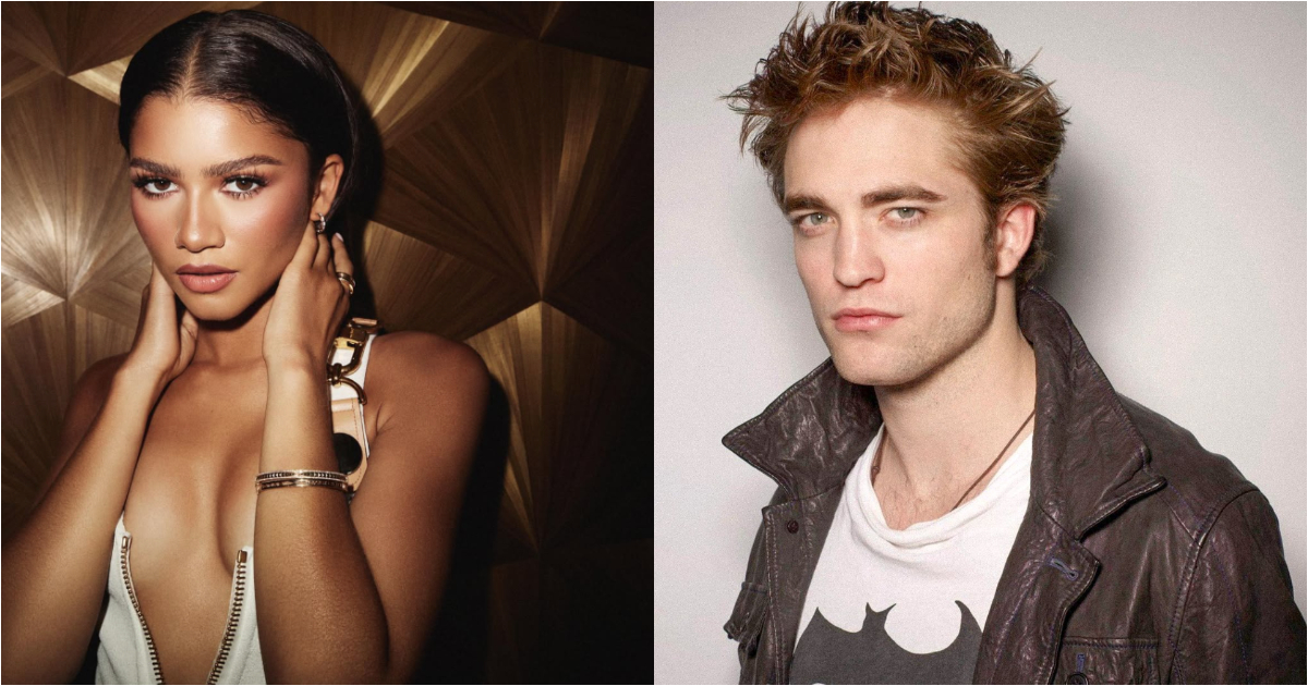 zendaya e robert pattinson posando