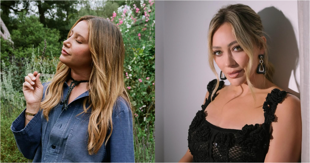 ashley tisdale e hilary duff posando