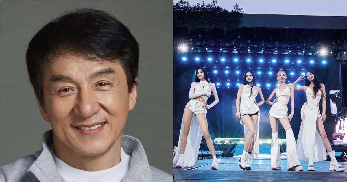 jackie chan e blackpink no palco