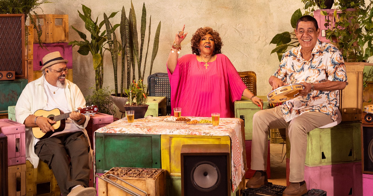 jorge aragão alcione e zeca pagodinho em imagem de divulgação da turnê o maior encontro do samba