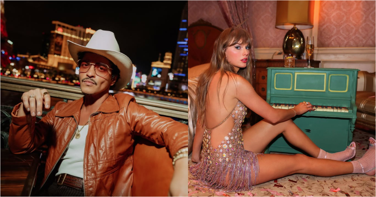 bruno mars e taylor swift posando