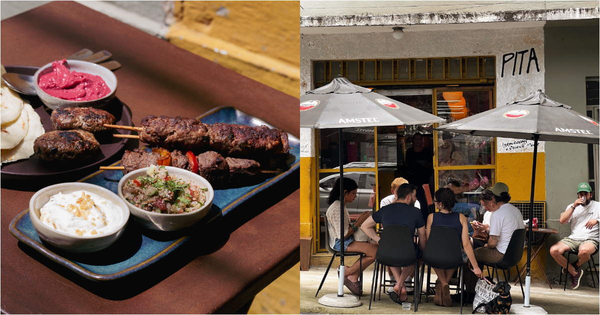 espetinho e fachada do pita