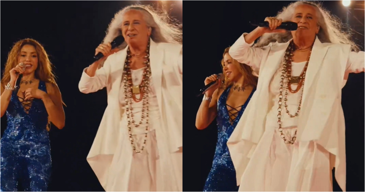shakira e maria bethânia cantando no show de copacabana
