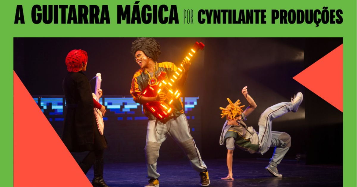 banner de divulgação do espetáculo a guitarra mágica