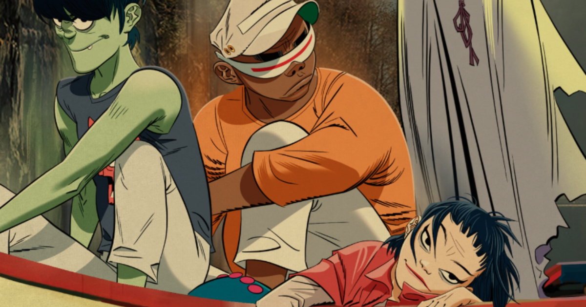 membros da gorillaz retratados em desenho animado