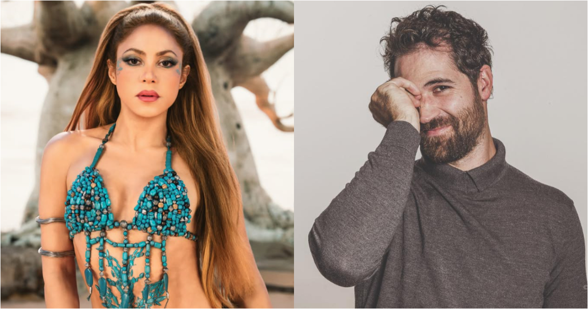 shakira e manuel garcia–rulfo posando