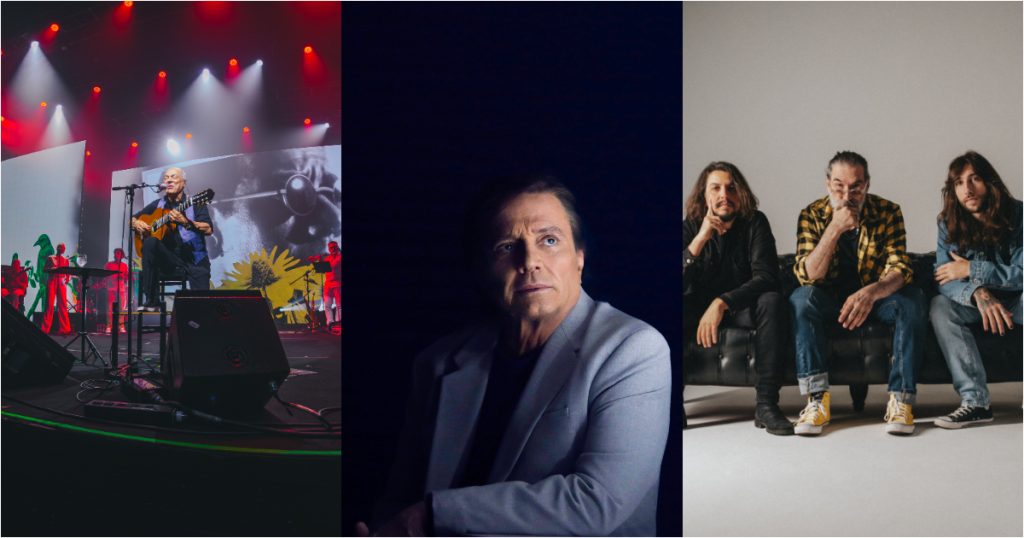 colagem com fotos de toquinho, fábio jr. e Power Trio